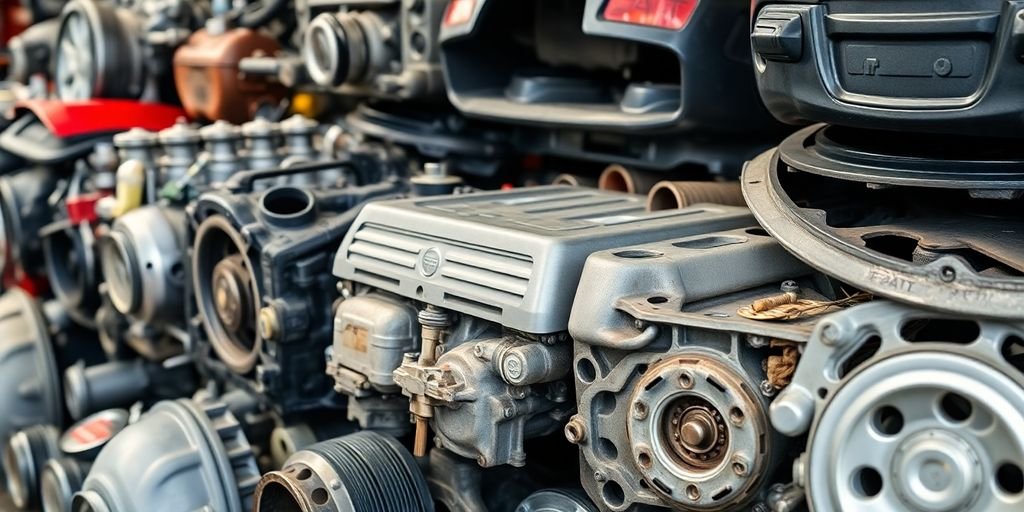 High-quality Fiat spare parts displayed in a bright setting.