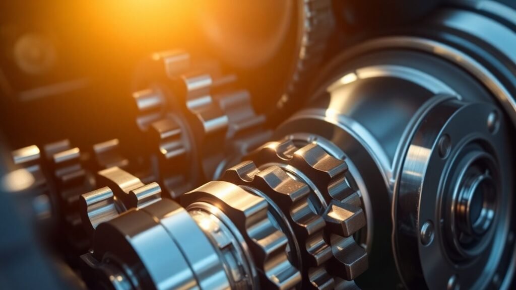 Close-up of car automatic transmission gears.