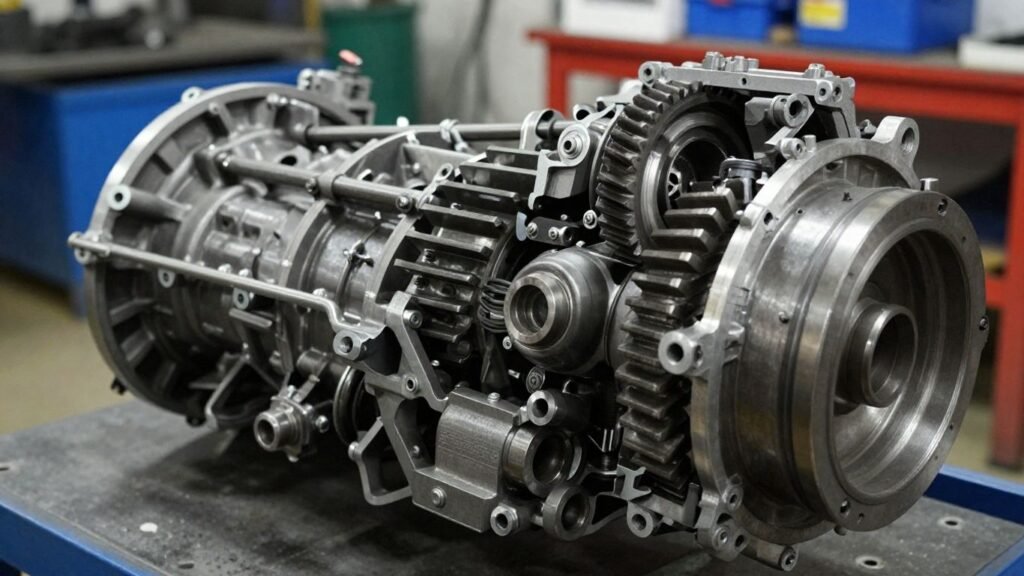 Car transmission parts being recycled in Newcastle.