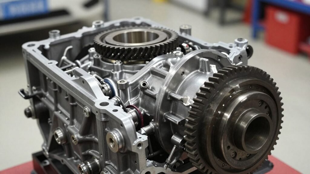 Car transmission with visible gears